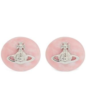 Vivienne Westwood Orb-Plaque Stud Earrings - Pink
