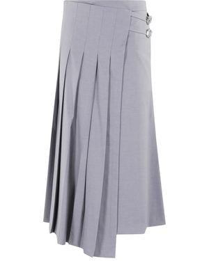 Isabelle Blanche Pleated Asymmetrical Skirt - Purple
