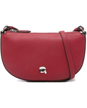 Karl Lagerfeld Logo-Patch Cross Body Bag - Red