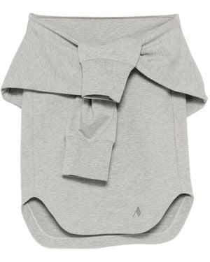 The Attico Minifalda Con Logo Bordado Y Lazo Estilo Jersey - Gris