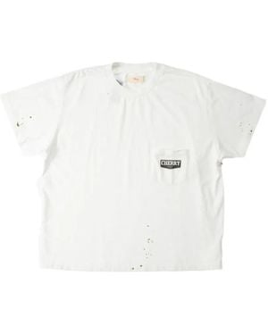 CHERRY LA Chevron-Stitch Pocket T-Shirt - White