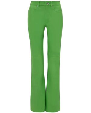 JW Anderson ブーツカット レザーパンツ - グリーン