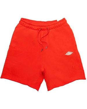 Nike Cotton Logo-Print Shorts - Red