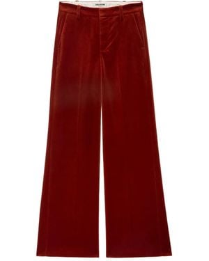 Zadig & Voltaire Wide-Leg Velvet Pants - Red