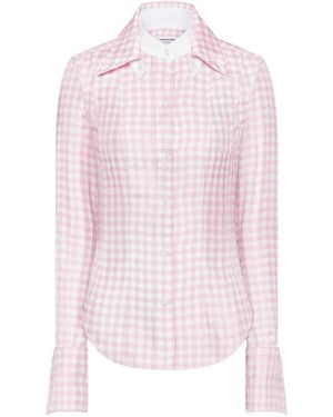 Thom Browne Silk Twill Gingham Shirt - Pink