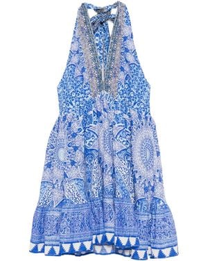 CAMILLA Neckholder-Kleid - Blau