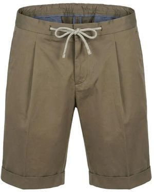Barba Napoli Drawstring Pleat Shorts - Grey