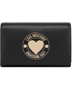 Love Moschino Sac Porté Épaule À Plaque Cœur - Noir