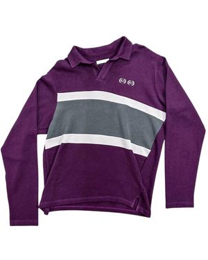 Commission Gestreiftes Poloshirt Mit Stickerei - Lila