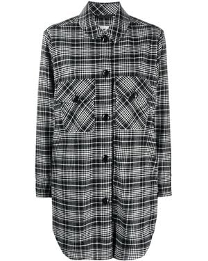 Woolrich Longline Check Shirt - Grey