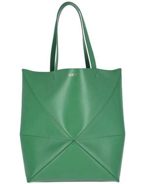 Loewe Xl Puzzle Fold Geometric Tote Bag - Grün
