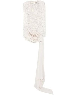 Nissa Sequin-Embellished Lace Mini Dress - White