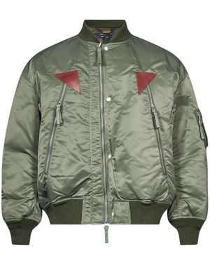 Comme des Garçons Veste Bomber À Patch En Cuir - Vert