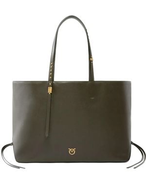 Pinko Medium Stud-Embellished Tote Bag - Green