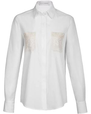 Silvia Tcherassi Naroa Lace-Pocket Shirt - White