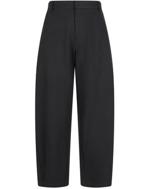 CROQUIS Relaxed-Fit Curved-Leg Tailored Trousers - Black