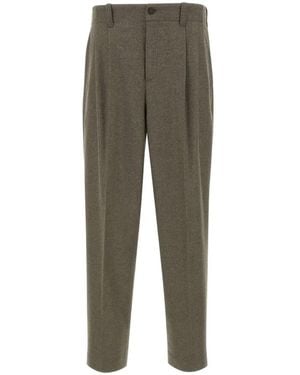 Golden Goose Pantalon En Laine À Design Plissé - Green