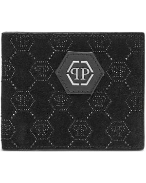 Philipp Plein Portemonnaie Mit Strassverziertem Monogramm - Schwarz