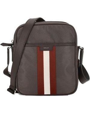 Bally Sac Porté Épaule Code À Rayures - Marron
