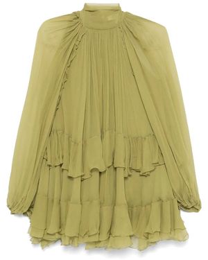 Chloé Ruffled Mini Dress - Green