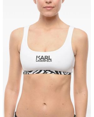 KARL LAGERFELD Bikinioberteil Mit Logo-Print - Blau