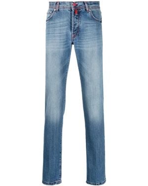 Kiton Mid-Rise Straight-Leg Jeans - Blue