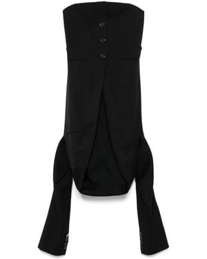 Moschino Paneled Strapless Top - Black
