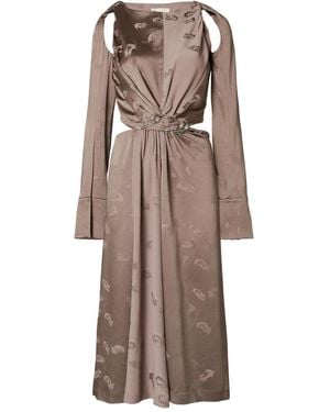 Tory Burch Twisted Viscose Dress - Gray
