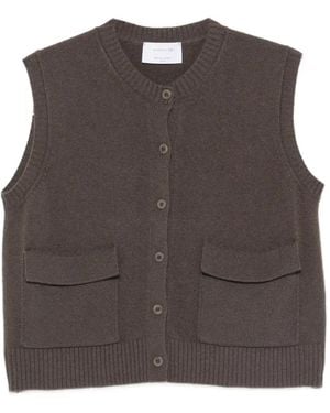 Daniele Fiesoli Button-Up Cashmere Vest - Brown