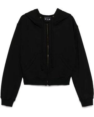 P.L.N. Felpa Con Cappuccio E Zip - Nero