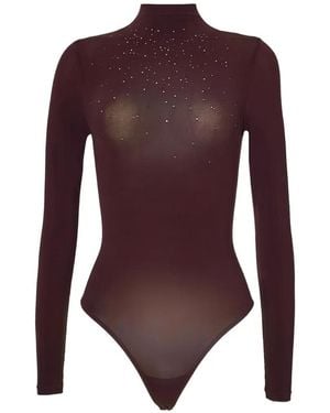 Wolford Body Con Detalles De Cristales Sin Costuras - Morado