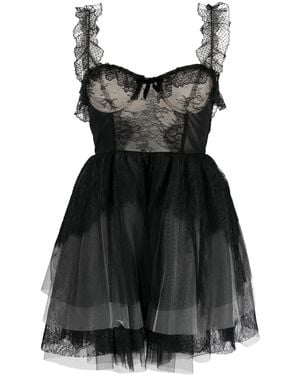 Philosophy Di Lorenzo Serafini Sweetheart-Neck Tulle Minidress - Black