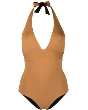 Fisico Reversible V-Neck One-Piece - Natural
