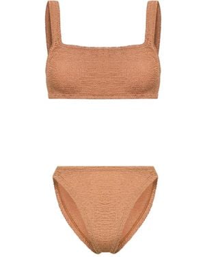 Hunza G Xandra Bikini Mit Knitteroptik - Weiß