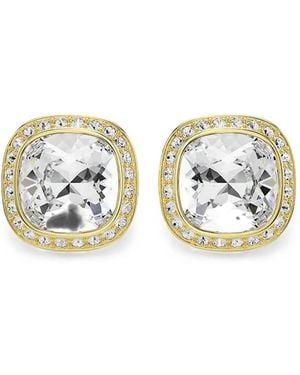 Swarovski Crystal-Embellished Cushion-Cut Earrings - White