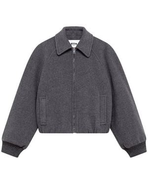 MSGM Zip-Up Raglan-Sleeve Jacket - Gray