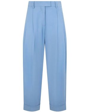 Moorer Pantaloni A Vita Alta Con Pieghe - Blu