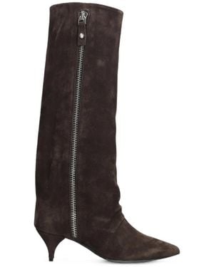 Alchimia Pointed-Toe Zip-Detail Boots - Brown