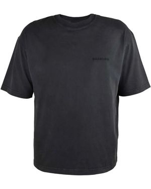 Balenciaga T-Shirt Mit Logo-Stickerei - Schwarz
