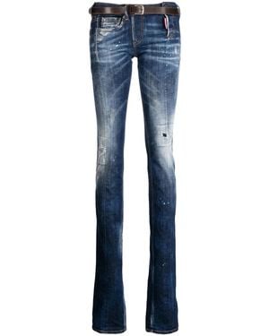 DSquared² Sharpey Low-Rise Skinny Jeans - Blue
