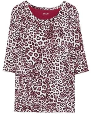 Marc Cain Animal-Print T-Shirt - Red