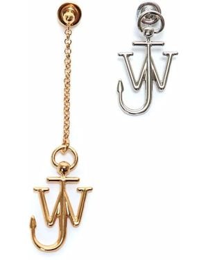 JW Anderson Asymmetric Anchor Earrings - White