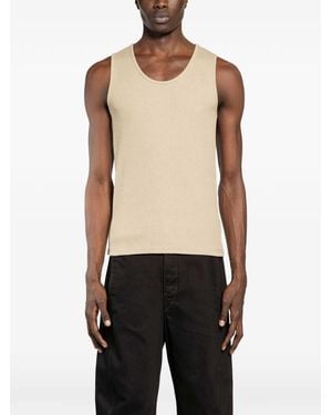 Lemaire Ribbed Cotton Tank Top - Black