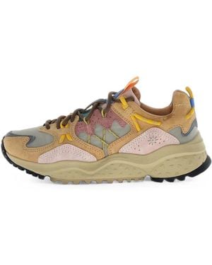 Flower Mountain Zapatillas Yamabushi Con Paneles - Marrón