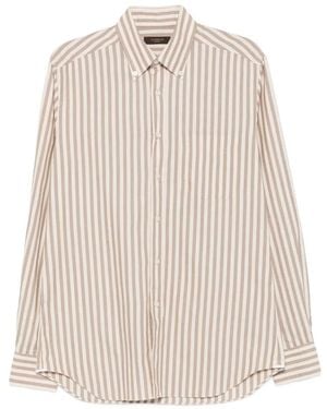 Glanshirt Striped-Pattern Button-Down Shirt - White