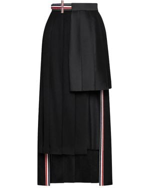 Thom Browne プリーツパネル マキシスカート - ブラック