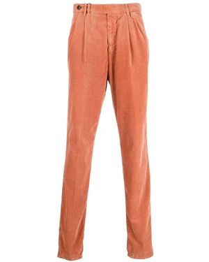 Brunello Cucinelli Belt-Loops Corduroy Trousers - Orange