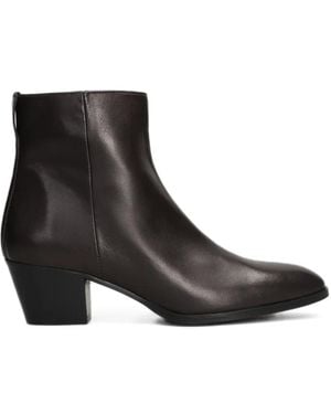 Evaluna Calf Leather Ankle Boots - Black