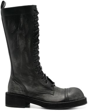 Ann Demeulemeester Schnürstiefel Im Distressed-Look - Schwarz