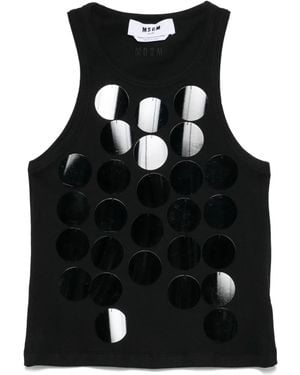 MSGM Sequin-Embellished Tank Top - Black